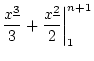 $\displaystyle \frac{x^{\underline{3}}}{3}+\frac{x^{\underline{2}}}{2}\bigg\vert _{1}^{n+1}$